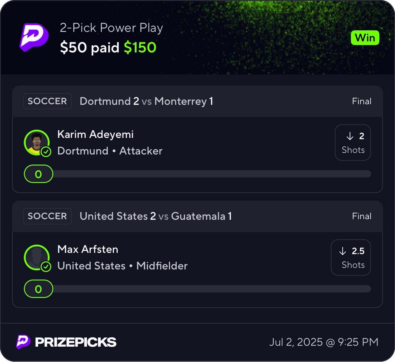 Free DFS pick result
