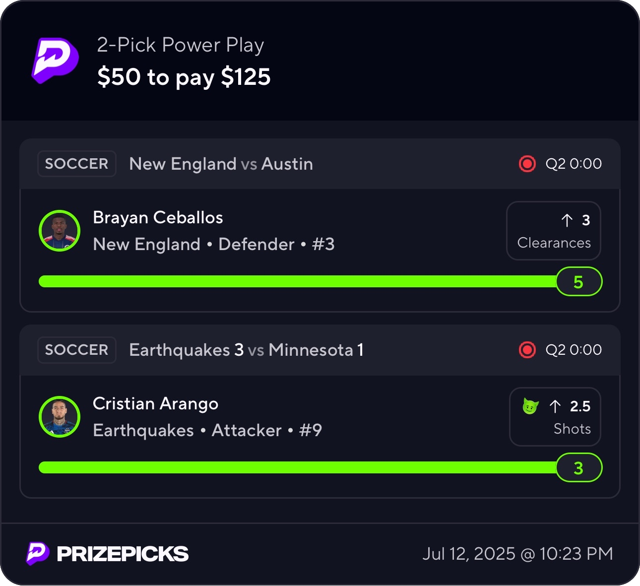 Free DFS pick result